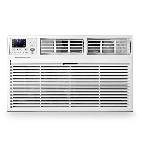 Emerson Quiet Kool 230V 14,000 BTU Smart Through-The-Wall Air Conditioner with Remote, Wi-Fi, and Voice Control, 14000 WiFi, White