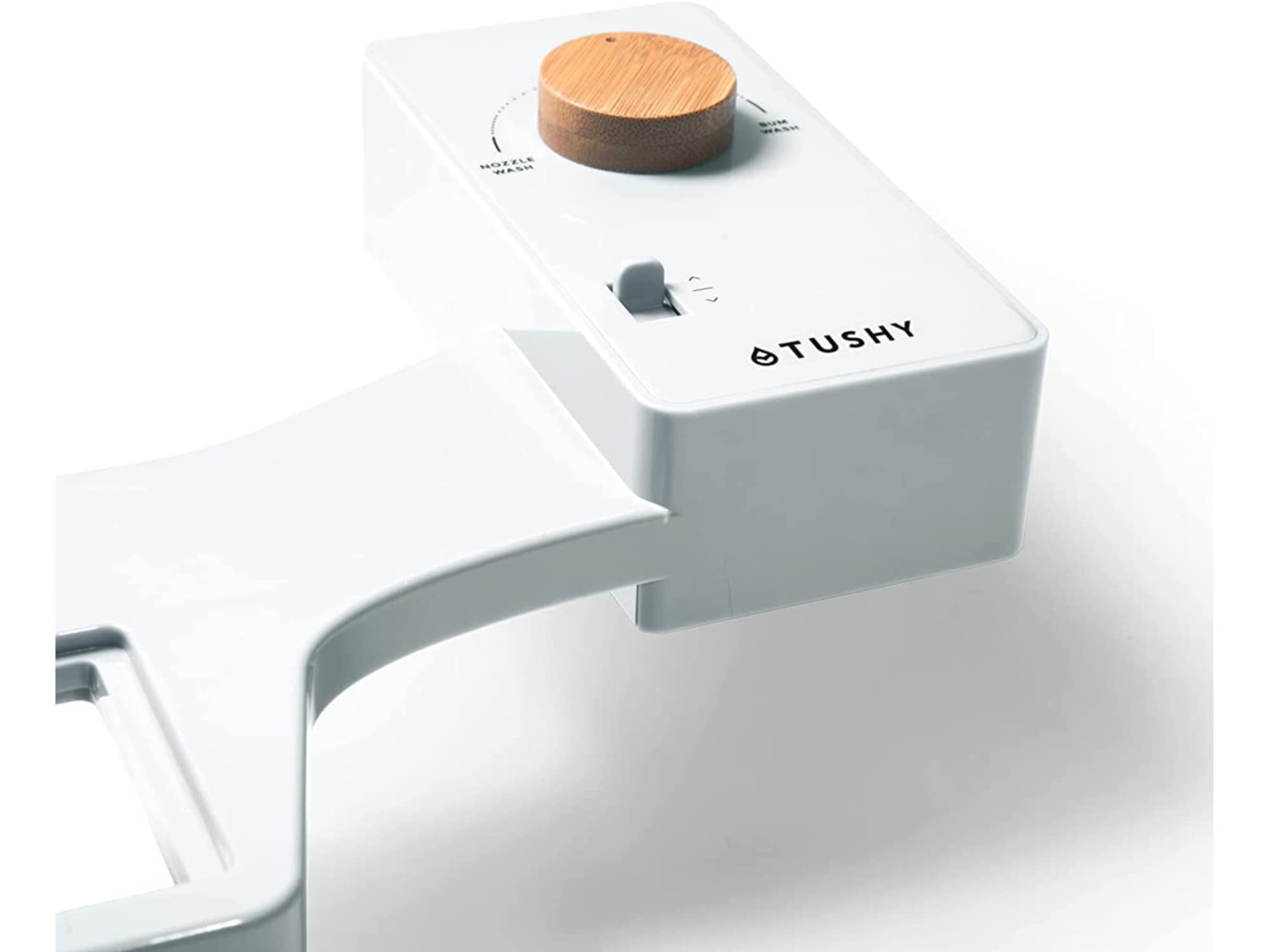 TUSHY Basic 2.0 Bidet Toilet Seat Attachment | Modern Sleek Design. Fresh Clean Water Sprayer. (Non-Electric Self Cleaning Adjustable Nozzle), White/Silver Knob