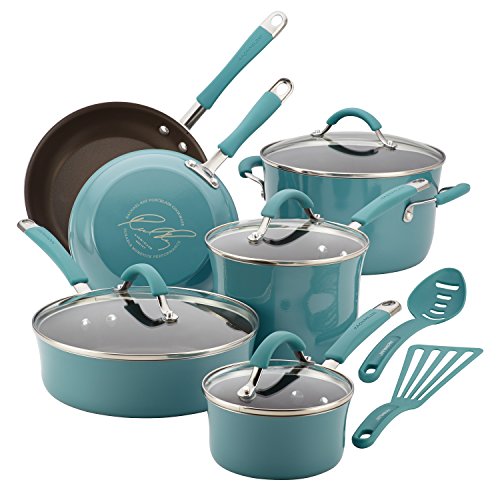 Rachael Ray Cucina Nonstick Cookware Pots and Pans Set,...