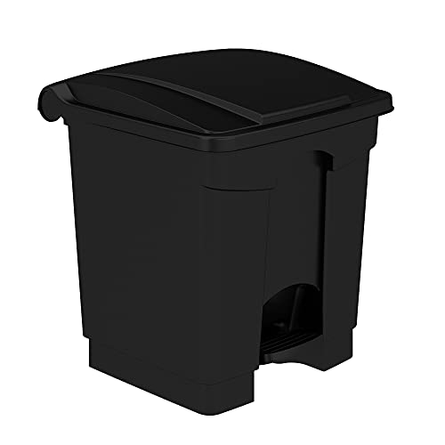 Safco Products Plastic Step-On Trash Can for Hands-Free...