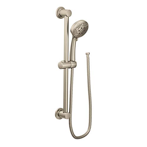 Moen 3669EPBN Eco-Performance Handheld Showerhead with 69-Inch-Long Hose Featuring 30-Inch Slide Bar, Brushed Nickel
