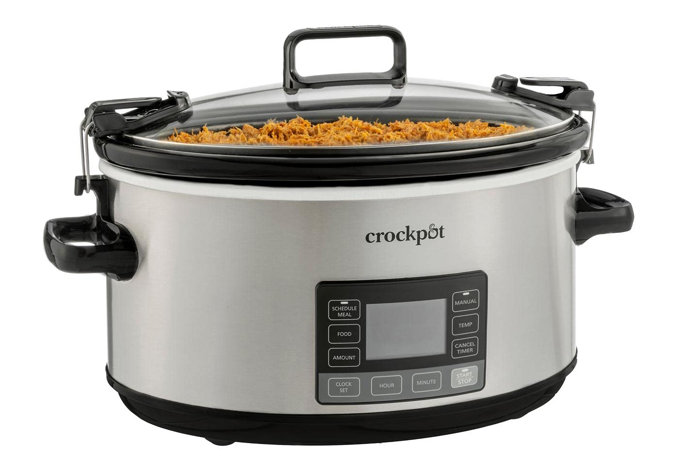 Crock-Pot Portable 7 Quart Slow Cooker with Locking Lid and Auto Adjust Cook Time Technology, Stainless Steel