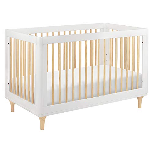 Babyletto Lolly 3-in-1 Convertible Crib with Toddler Bed Conversion Kit, White/Natural