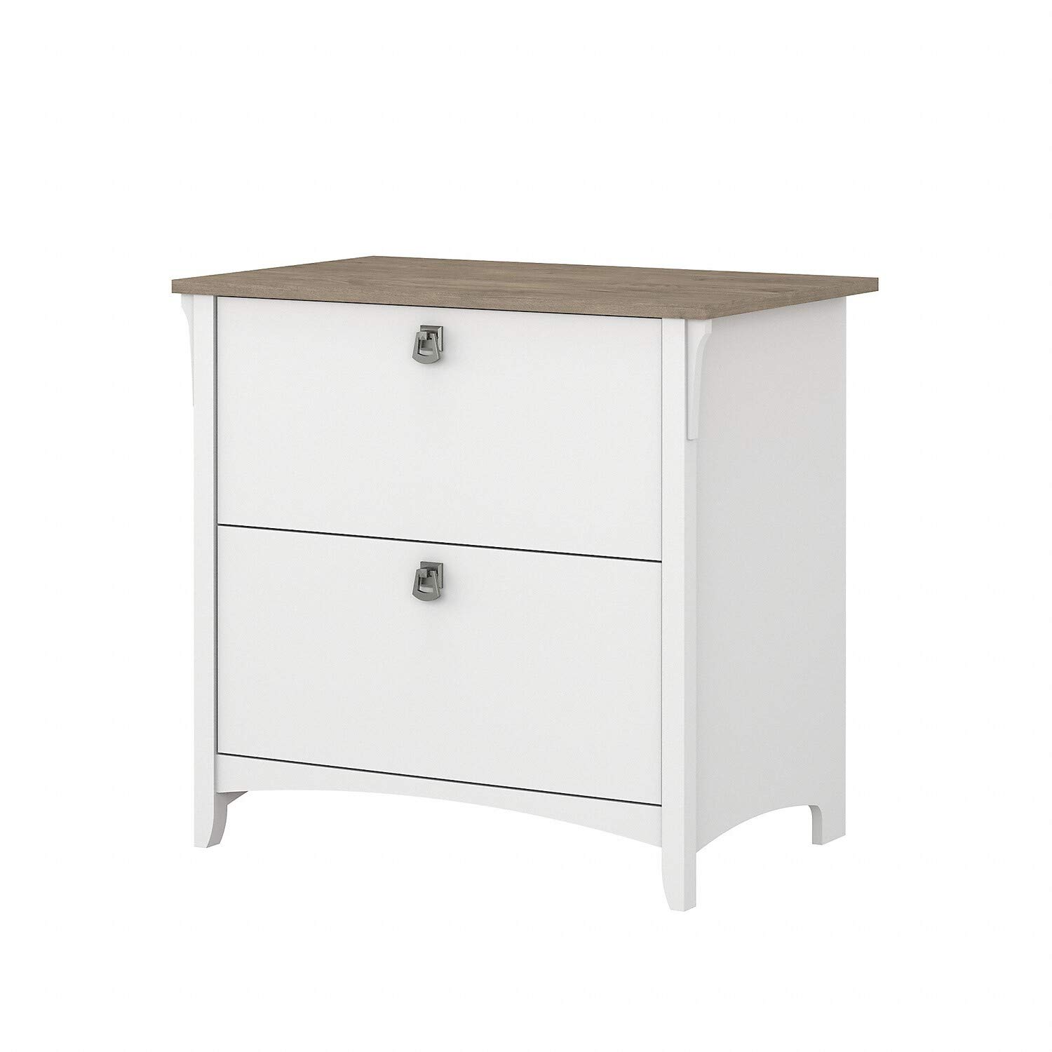Bush Furniture Salinas 2 Drawer Lateral File Cabinet, Pure White and Shiplap Gray