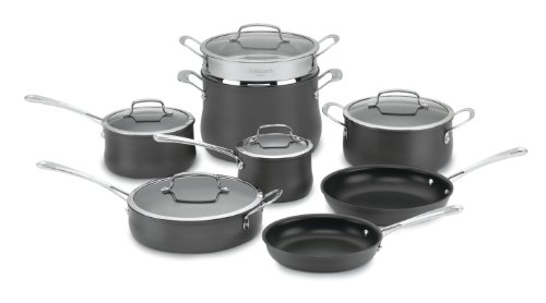 Cuisinart Contour Hard Anodized 13-Piece Cookware Set,Black