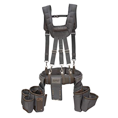 Estwing 13-Pocket Framer's Tool Rig, Durable Construction, Cooling Mesh-Padded Suspenders, Adjustable Padded Belt, Plentiful Storage