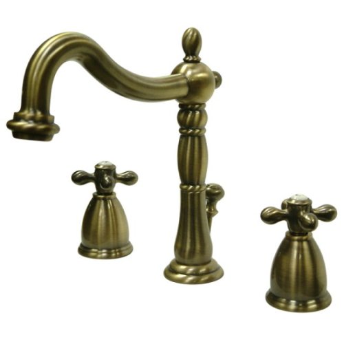 KINGSTON BRASS KB1970AX Heritage 8" Widespread Lavatory Faucet with Brass Pop-Up