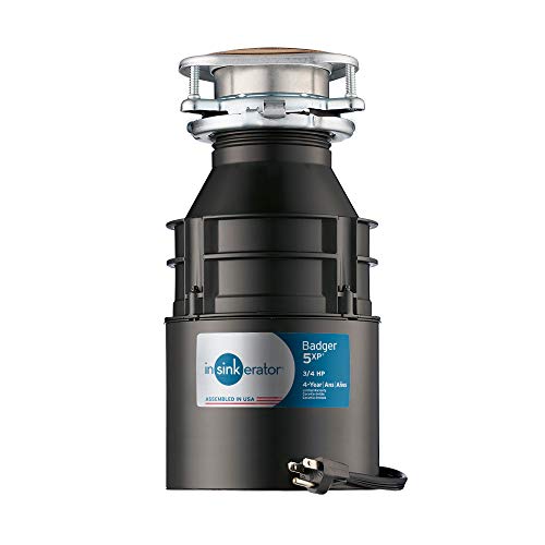 InSinkErator Garbage Disposal with Cord, Badger 5XP, 3/4 HP Continuous Feed