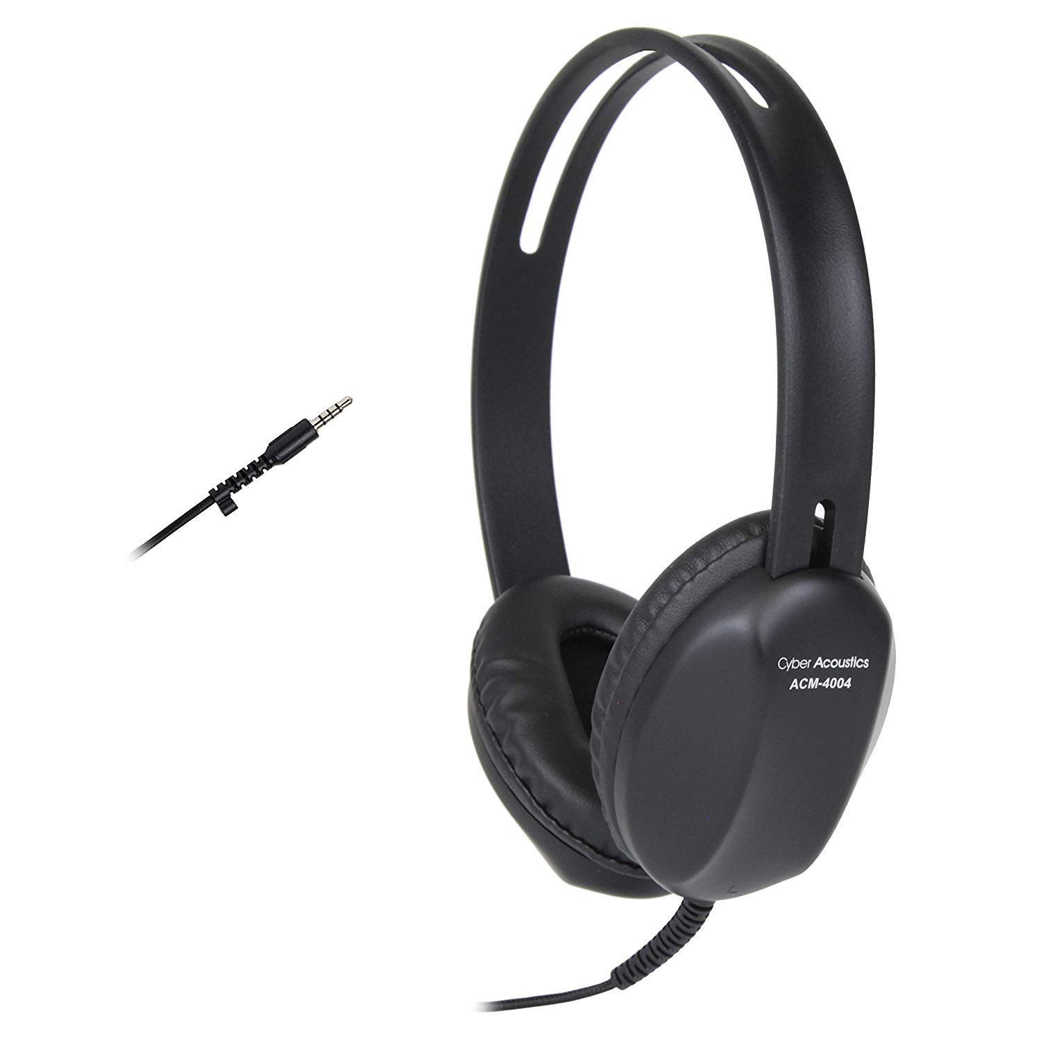 Cyber Acoustics Lightweight 3.5mm Headphones - 80 Pack - Great for use with Cell Phones,Tablets, Laptops, PCs, Macs (ACM-4004-80)