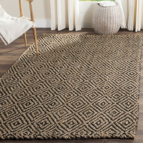 Safavieh Fiber Collection NF181C Hand-woven Jute Area Rug, 9' x 12', Natural/Black