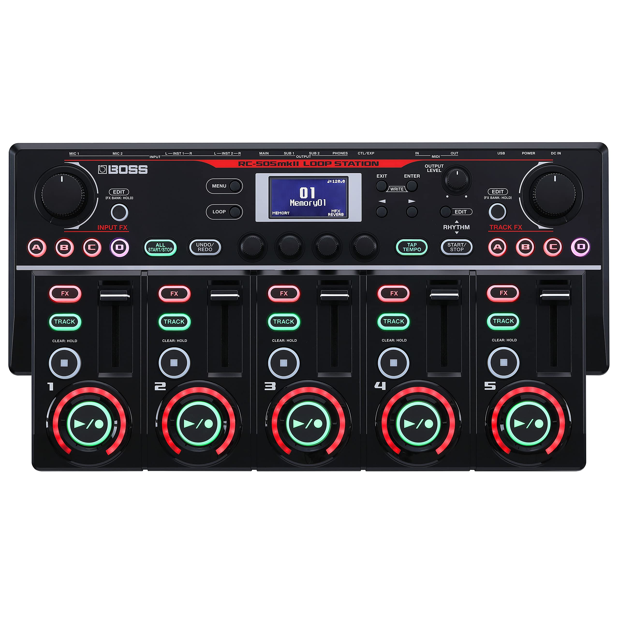 Boss RC-505MKII Loop Station – The Industry Standard Tabletop Looper, Updated and Enhanced. Class-leading sound quality. Five simultaneous stereo phrase tracks. Input FX and Track FX sections.