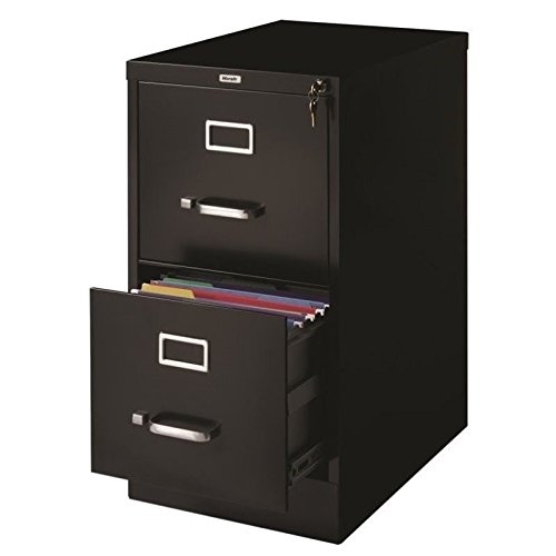Hirsh Industries 2-Drawer File Cabinet - Black, 15in.W x 26.5in.D x 28.4in.H, Model Number 14416