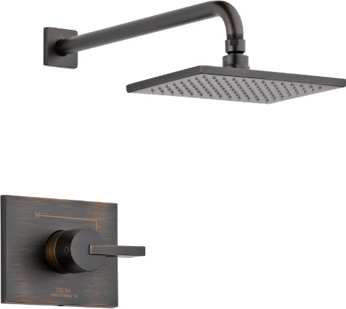 Delta Faucet Vero 14 Series Single-Function Shower Trim Kit with Single-Spray Touch-Clean Rain Shower Head, Venetian Bronze T14253-RB (Valve Not Included)