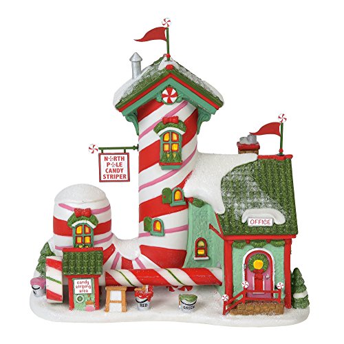 Department 56 North Pole Village Candy Striper Lit Animated Building, 7 Inch, Multicolor