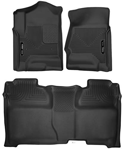 Husky Liners - 53908 Fits 2014-18 Chevrolet/GMC Silverado/Sierra 1500 Crew Cab, 2015-19 Chevrolet/GMC Silverado/Sierra 2500/3500 Crew Cab X-act Contour Front Floor Liners
