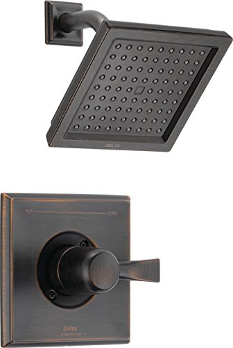 Delta Faucet Dryden 14 Series Single-Function Shower Trim Kit with Single-Spray Touch-Clean Shower Head, Venetian Bronze T14251-RB (Valve Not Included)