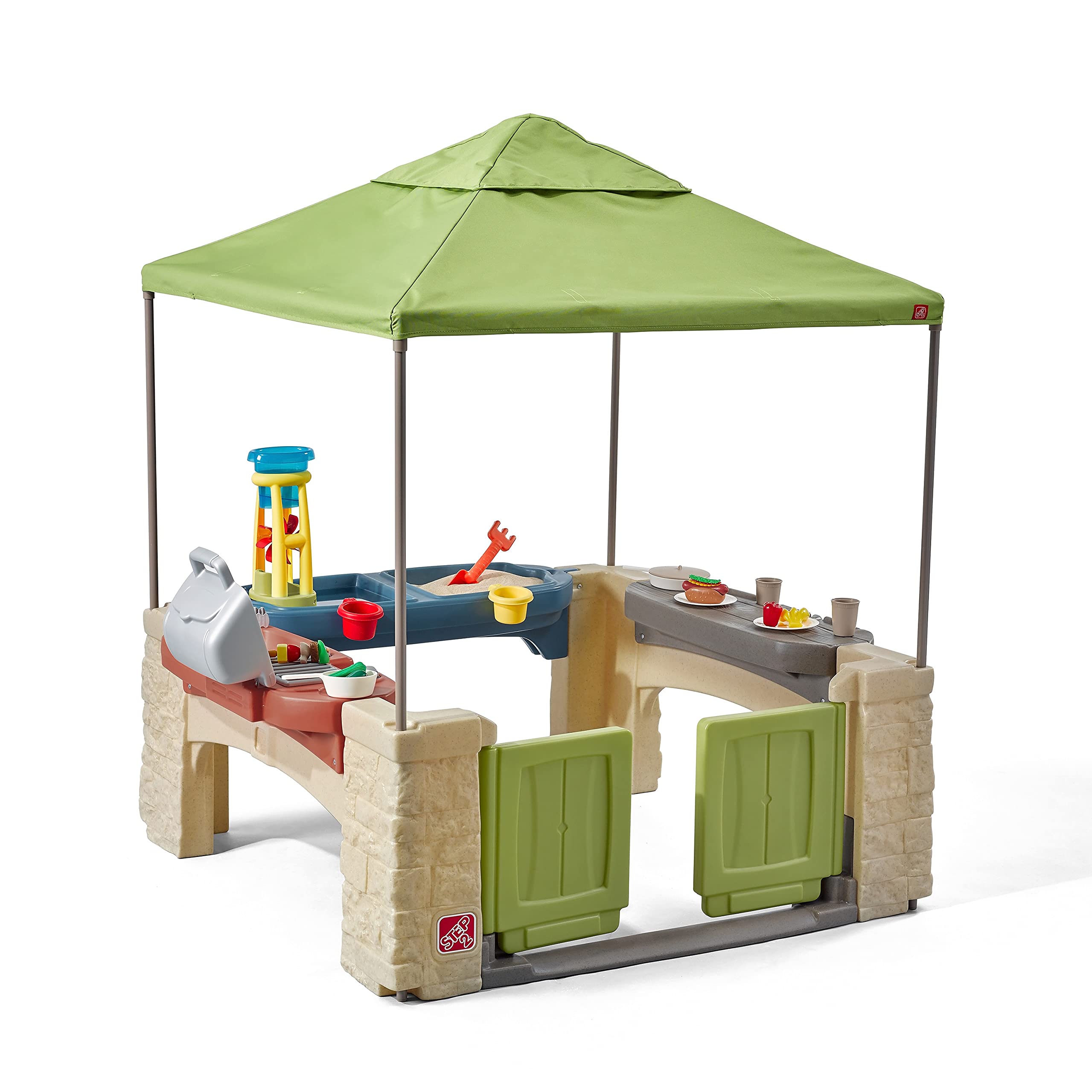  Step2 All Around Playtime Patio with Canopy Playset – Shaded Outdoor Playhouse for Kids with Realistic, Interactive Features, Room for Multiple Toddlers to Play – Dimensions: 60