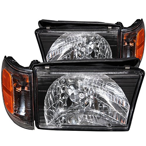 ANZO USA 111077 Toyota 4Runner Black With Amber Reflectors Headlight Assembly - (Sold in Pairs)