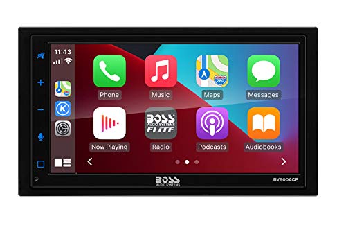  BOSS Audio Systems Systems Elite BV800ACP Car Multimedia Player with Apple CarPlay - Android Auto Double Din Car Stereo, 6.75 Inch LCD Capacitive Touchscreen Bluetooth MP3 USB A/V in AM/FM Receiver,...