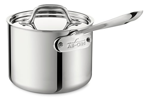 All-Clad Stainless Steel Sauce Pan with Lid Cookware, 2-Quart, Silver,4202