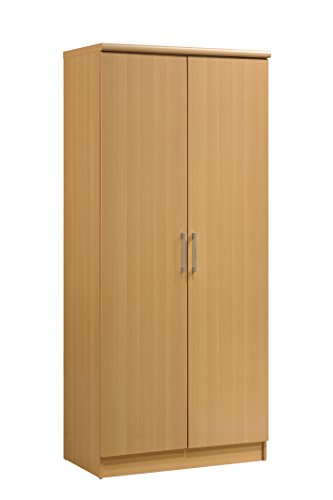 Hodedah HID8600 2-Door Armoire with 4-Shelves in White Wardrobe
