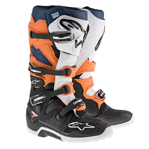 Alpinestars Tech 7 Mens Motocross Boots - Orange/Blue - 11