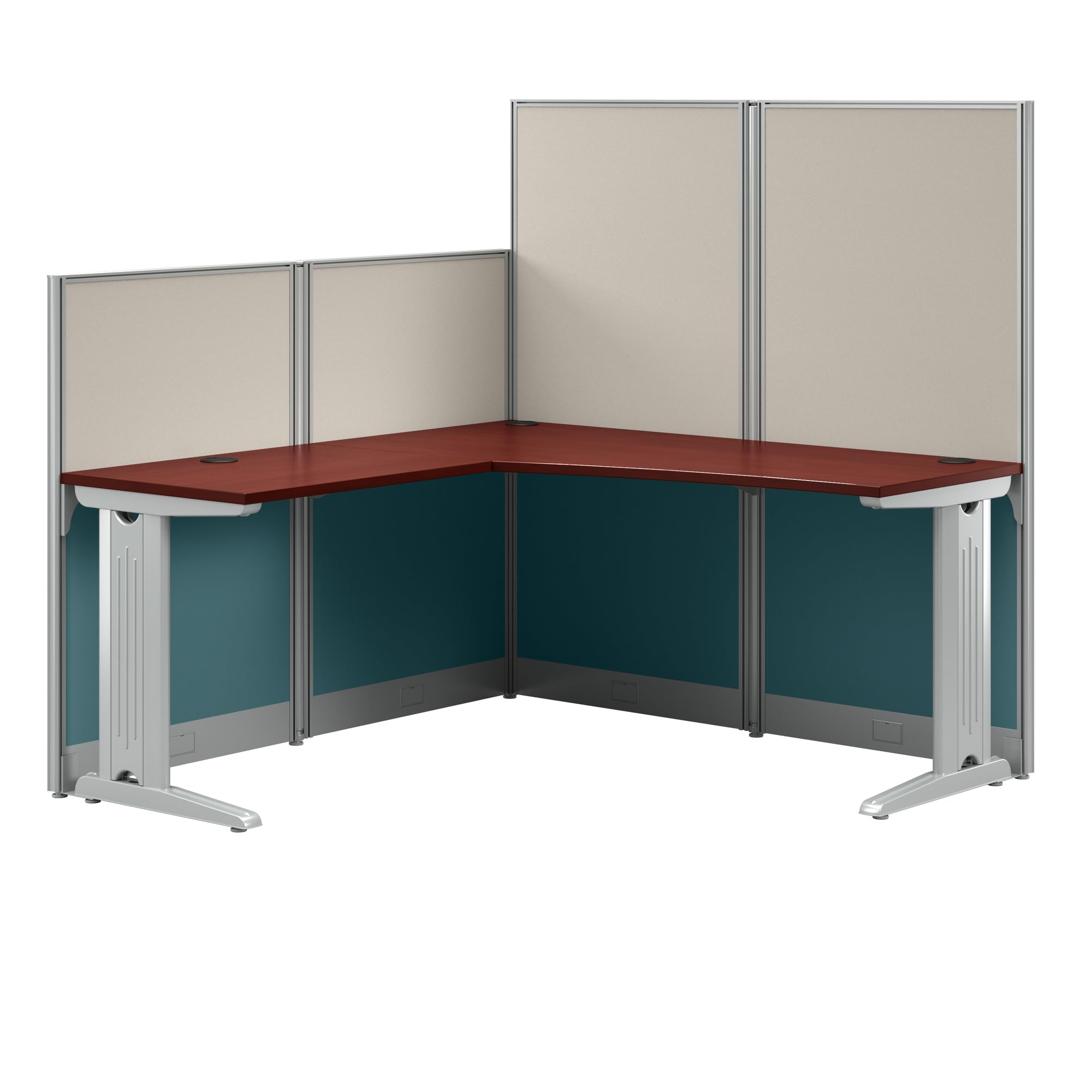 Bush Business Furniture Office in an Hour L Shaped Cubicle Desk | Modern Computer Table with Privacy Panels for Commercial Workspace