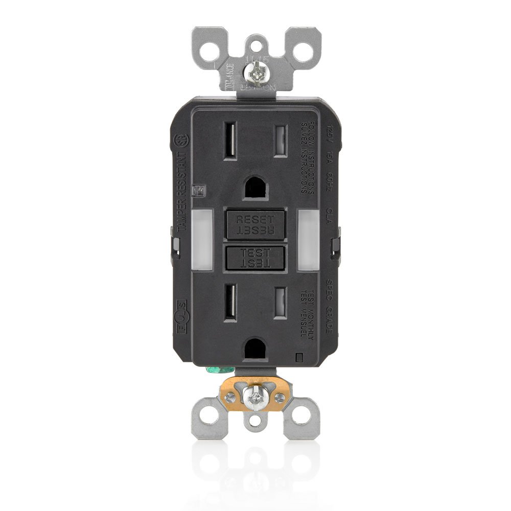 Leviton Self-Test SmartlockPro Slim GFCI Tamper-Resistant Receptacle with Guidelight and LED Indicator