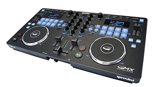 Gemini Sound Sound GMX Stand Alone Professional Audio DJ Multi-Format USB, MP3, WAV and DJ Software Compatible Media Controller System with Touch-Sensitive High-Res Jog Wheels, XLR Master Outputs