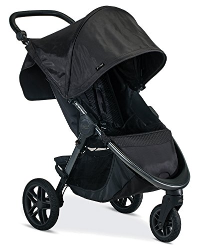 Britax B-Free Stroller | All Terrain Tires + Adjustable Handlebar + Extra Storage with Front Access + One Hand, Easy Fold, Midnight