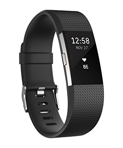 FITEZ Fitbit Charge 2 Heart Rate + Fitness Wristband, B...