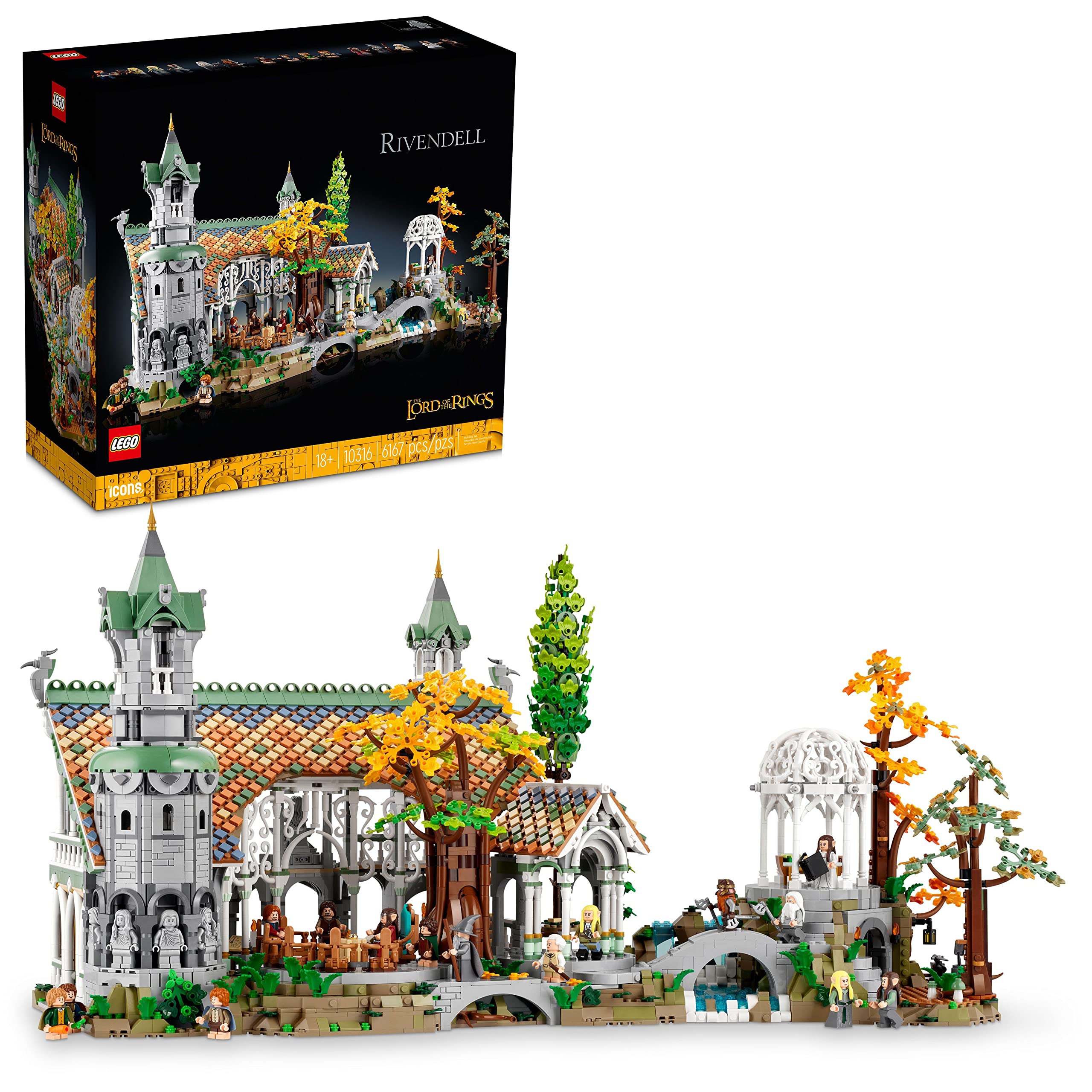 LEGO Icons The Lord of The Rings: Rivendell Building Model Kit for Adults, Construct and Display a Middle-Earth Valley with 15 Minifigures, A Great Gift for LOTR Fans and Movie-Lovers, 10316