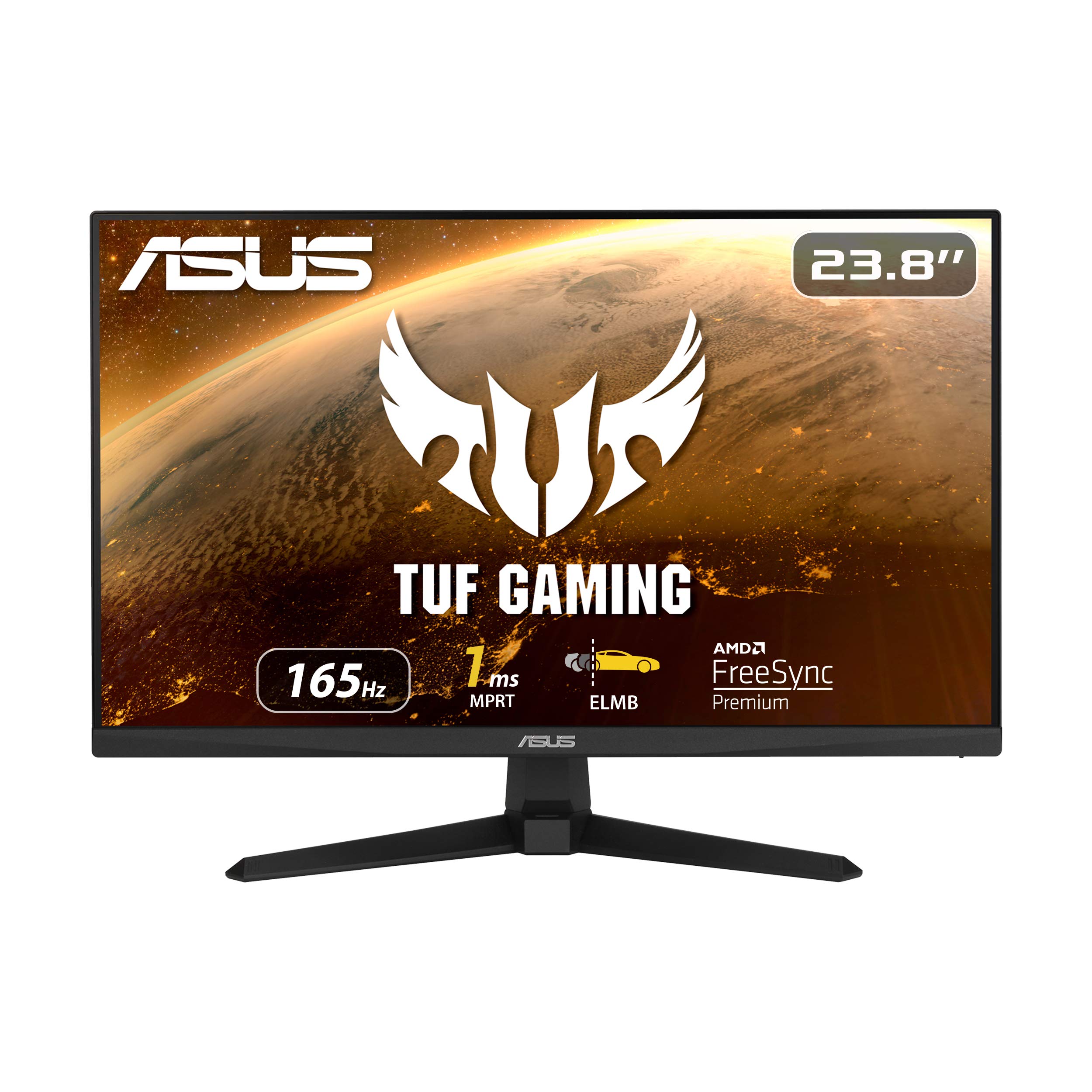Asus TUF Gaming 23.8” 1080P Monitor (VG249Q1A) - Full HD, IPS, 165Hz (Supports 144Hz), 1ms, Extreme Low Motion Blur, Speaker, FreeSync™ Premium, Shadow Boost, VESA Mountable, DisplayPort, HDMI