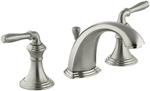 KOHLER Bathroom Faucet by , Bathroom Sink Faucet, Devonshire Collection, 2-Handle Widespread Faucet with Metal Drain, Vibrant Brushed Nickel, K-394-4-BN