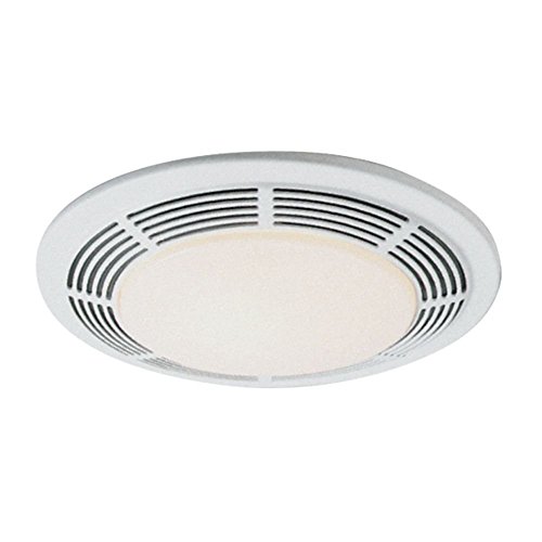 Broan-NuTone 8663RP Bathroom Exhaust Fan and 100-Watt Incandescent Light with Glass Lens, 5.0 Sones, 100 CFM, White, 4