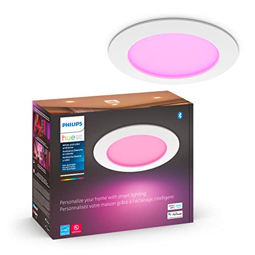 Philips Hue White and color Ambiance Extra Bright High Lumen Dimmable LED Smart Retrofit Recessed 6" Downlight Compatible with Amazon Alexa Apple HomeKit and Google Assistant, 1-Pack