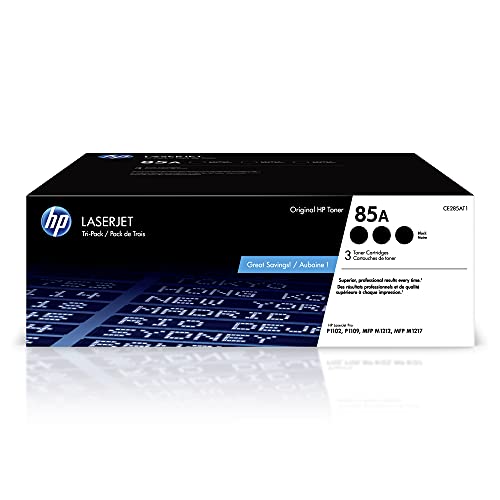 HP 85A | CE285AT1 | 3 Toner-Cartridges | Black | Works with  LaserJet Pro M1212nf, M1217nfw, P1102w, P1109w