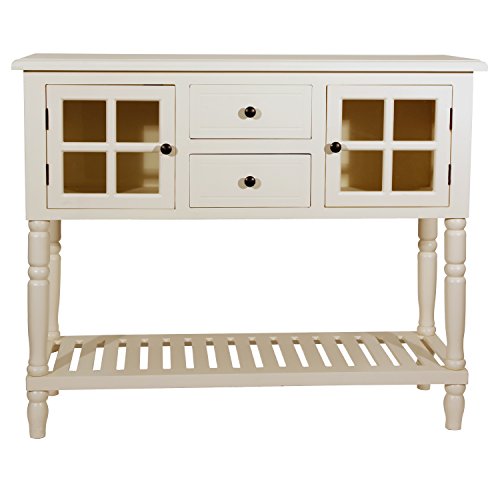 Décor Therapy Morgan Two Door Console Table, Antique White