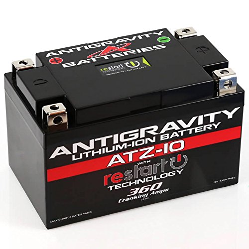  Antigravity Batteries Antigravity ATZ-10-RS Lithium Ion Battery with BMS and Re-Start Technology - 360cca 2.3 Pounds 10Ah Lightweight Motorcycle Battery - Replaces YTZ10S - YTZ12 - YTZ14 - YTX9 -...