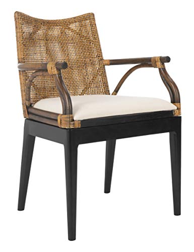 Safavieh Home Gianni Brown Rattan Tropical Woven Arm Chair