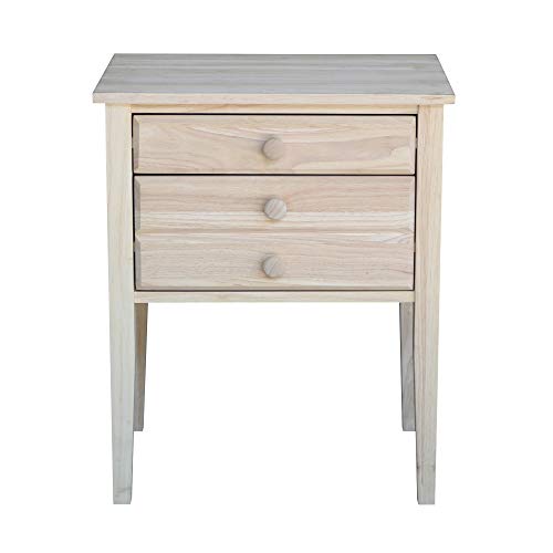 International Concepts Accent Table with Drawers Unfinished
