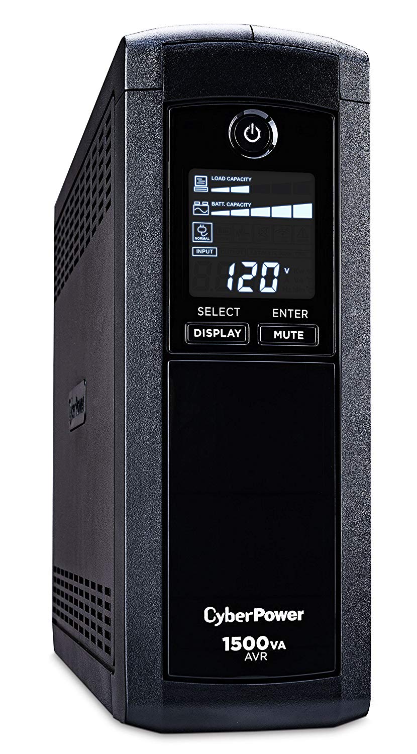 Cyber Power CyberPower  CP1500AVRLCD Intelligent LCD UPS System, 1500VA/900W, 12 Outlets, AVR, Mini-Tower