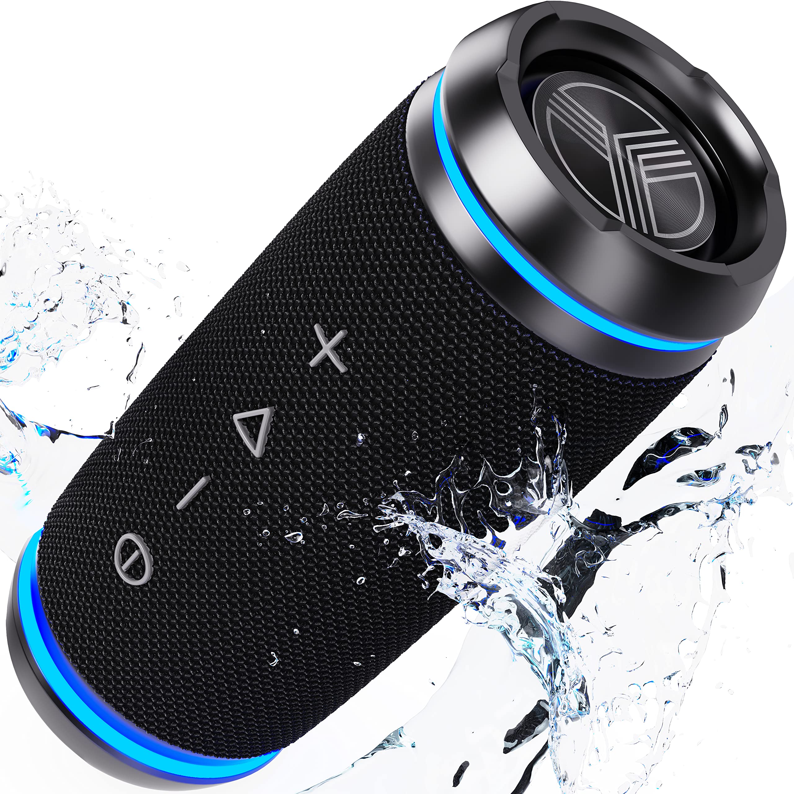TREBLAB HD77 - Bluetooth Speaker - Loud 360° HD Surround Sound w/Bass, 30W Stereo, IPX6 Waterproof, 20H Battery Portable Speaker w/Bluetooth, Wireless Dual Pairing, Outdoor Blue Tooth Speaker