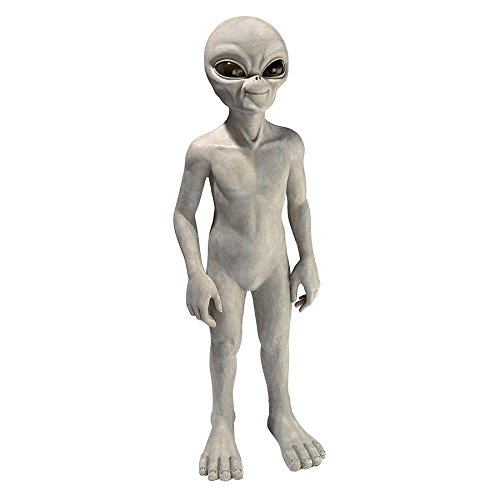 Design Toscano LY612299  The Out-of-this-World Alien Extra Terrestrial Statue: Large,Gray Stone Finish
