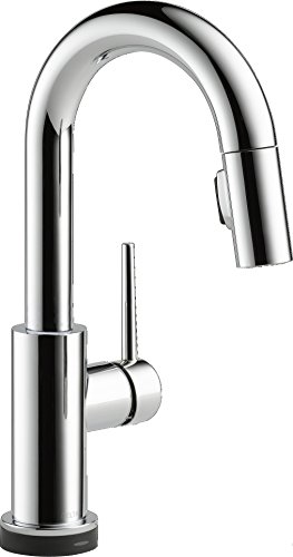 Delta Faucet Trinsic Single-Handle Bar-Prep Touch Kitchen Sink Faucet with Pull Down Sprayer, Touch2O Technology and Magnetic Docking Spray Head, Chrome 9959T-DST
