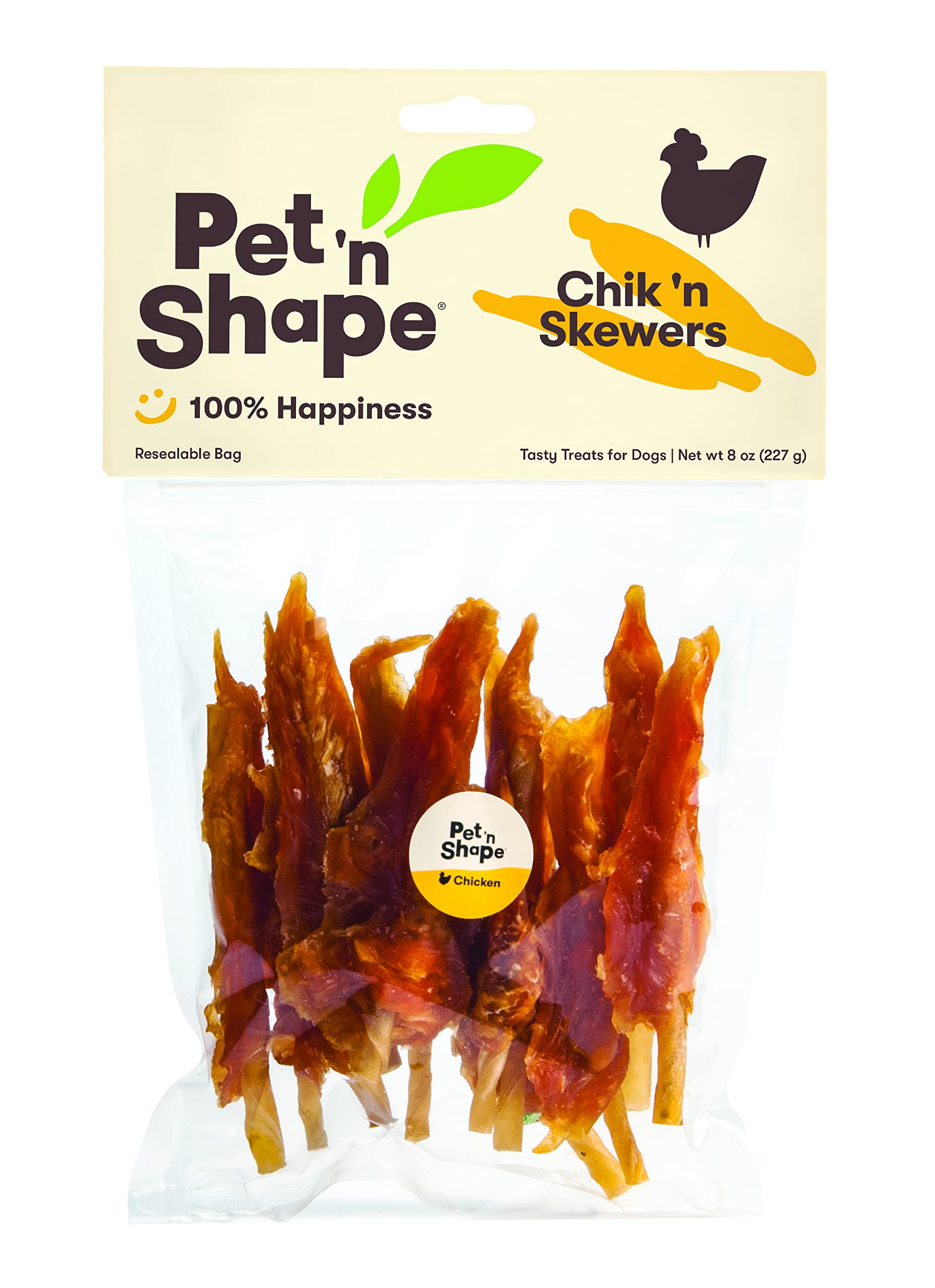 Pet 'N Shape Chik 'n Skewers – Chicken Wrapped Rawhide Chew Dog Treats