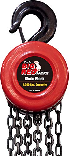 BIG RED Torin Manual Hand Lift Steel Chain Block Hoist with 2 Hooks