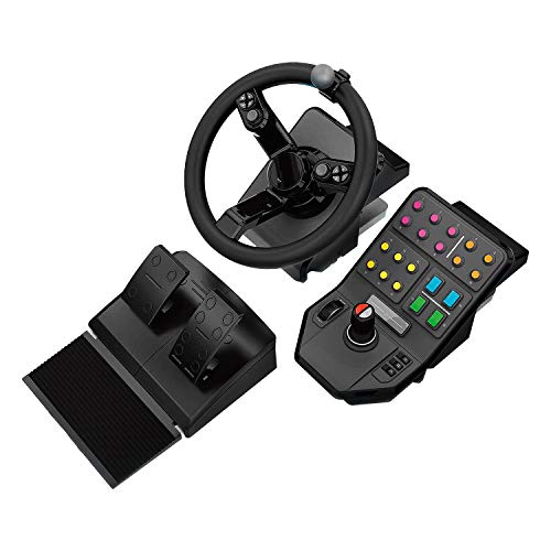 Logitech G Farm Simulator Heavy Equipment Bundle (2nd Generation), Steering Wheel Controller for Farm Simulation 19 (or Older), Wheel, Pedals, Vehicle Side Panel Control Deck for PC