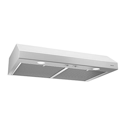 Broan-NuTone BCSD142WW Glacier 42-inch Under-Cabinet 4-Way Convertible Range Hood with 2-Speed Exhaust Fan and Light, White