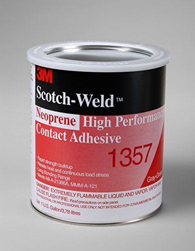 3M Neoprene High Performance Contact Adhesive 1357, Gray-Green, 1 Gallon Can